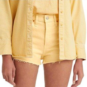 Levi's 501 High Rise Yellow Shorts